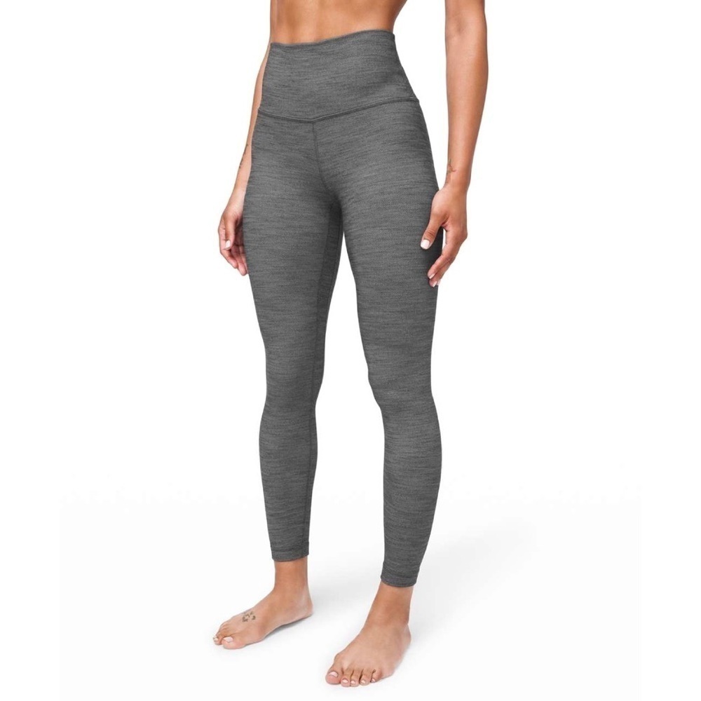 Lululemon Align High-Rise Legging 25" Grey Herringbone Nulu Sz 4